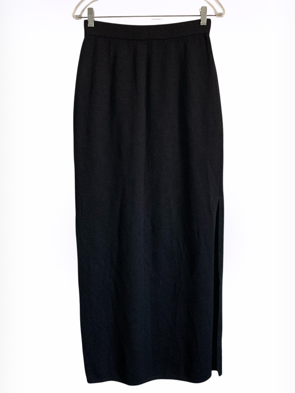 ST. JOHN EVENING BY MARIE GRAY Black Knit Pencil Maxi Skirt